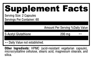 Acetyl Glutathione 200 120 ct.